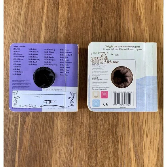 2 FINGER PUPPET BOARD BOOKS Little Cat & Five Little Monkeys Interactive Bundle - Picture 2 of 6